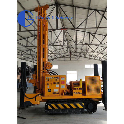 GL500S ক্রলার টাইপ বোরহোল পানির কূপ ড্রিলিং রিগ ৫০০ মিটার গভীরতা এবং ১৫৩ কিলোওয়াট ডিজেল ইঞ্জিন সহ