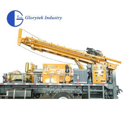 সম্পূর্ণ হাইড্রোলিক ট্রাক মাউন্টড টাইপ Borehole Water Well Drill/Drilling Rig, 500m Depth, 105-350mm Hole Diameter